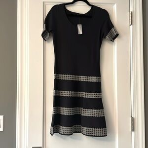 Ann Taylor NWT -Knit Navy Fit and Flare Dress - Size MP- NWT